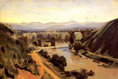 Die Augustusbrücke in Narni von Jean Baptiste Camille Corot